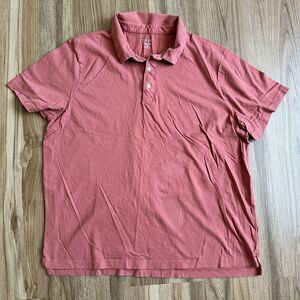 J.Crew Sueded Jersey Polo Shirt Men's XXL Salmon Red Preppy Casual Golf